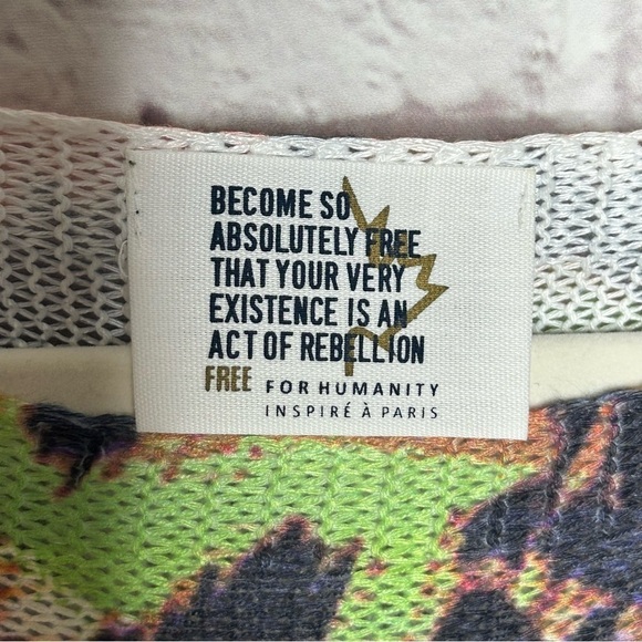 Free For Humanity Colorful Leopard Knit Long Sleeve Sweater - Picture 7 of 10